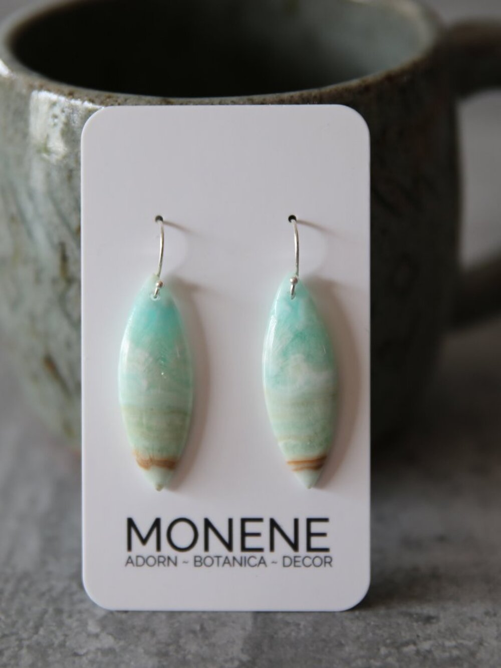 Quiet Current III | Hemimorphite Sterling Silver Earrings